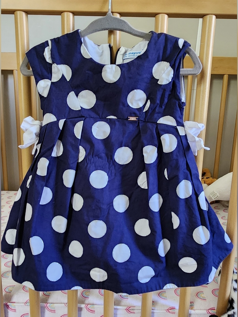 Mayoral Navy with White Polka Dot Party Dress